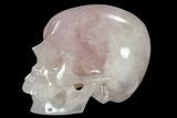 Realistic, Polished Brazilian Rose Quartz Crystal Skull #116291-3